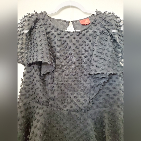 V CRISTINA WOMENS SHEER BLACK TOP - Picture 6 of 8